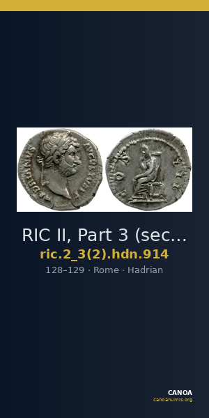 RIC II, Part 3 (second edition) Hadrian 914 — CANOA