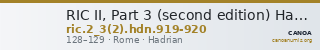 RIC II, Part 3 (second edition) Hadrian 919-920 — CANOA