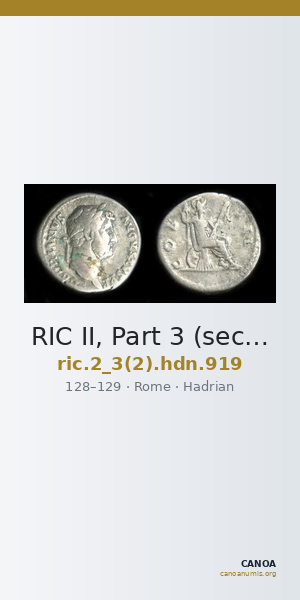 RIC II, Part 3 (second edition) Hadrian 919 — CANOA