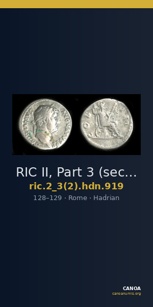 RIC II, Part 3 (second edition) Hadrian 919 — CANOA