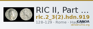 RIC II, Part 3 (second edition) Hadrian 919 — CANOA