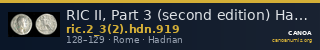 RIC II, Part 3 (second edition) Hadrian 919 — CANOA