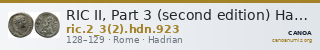 RIC II, Part 3 (second edition) Hadrian 923 — CANOA