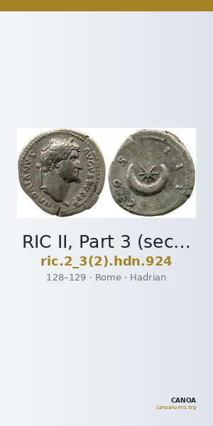 RIC II, Part 3 (second edition) Hadrian 924 — CANOA