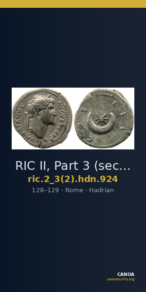 RIC II, Part 3 (second edition) Hadrian 924 — CANOA