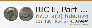 RIC II, Part 3 (second edition) Hadrian 924 — CANOA