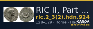 RIC II, Part 3 (second edition) Hadrian 924 — CANOA
