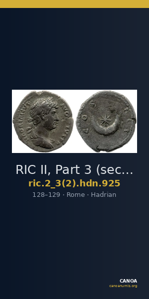 RIC II, Part 3 (second edition) Hadrian 925 — CANOA