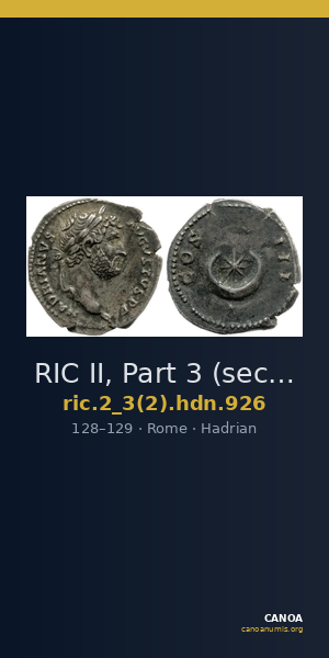 RIC II, Part 3 (second edition) Hadrian 926 — CANOA