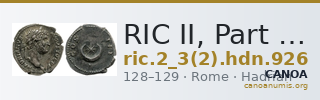 RIC II, Part 3 (second edition) Hadrian 926 — CANOA