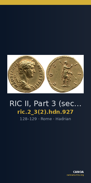 RIC II, Part 3 (second edition) Hadrian 927 — CANOA