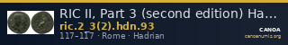 RIC II, Part 3 (second edition) Hadrian 93 — CANOA