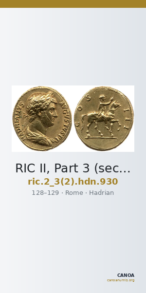 RIC II, Part 3 (second edition) Hadrian 930 — CANOA