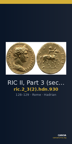 RIC II, Part 3 (second edition) Hadrian 930 — CANOA