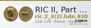 RIC II, Part 3 (second edition) Hadrian 930 — CANOA