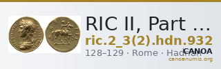 RIC II, Part 3 (second edition) Hadrian 932 — CANOA