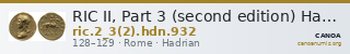 RIC II, Part 3 (second edition) Hadrian 932 — CANOA