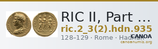 RIC II, Part 3 (second edition) Hadrian 935 — CANOA