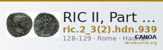 RIC II, Part 3 (second edition) Hadrian 939 — CANOA