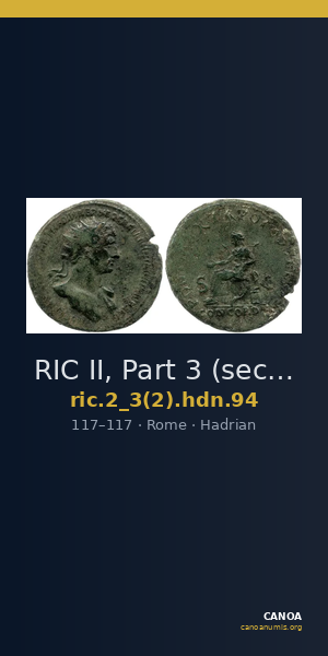 RIC II, Part 3 (second edition) Hadrian 94 — CANOA