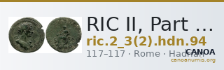 RIC II, Part 3 (second edition) Hadrian 94 — CANOA
