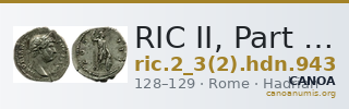 RIC II, Part 3 (second edition) Hadrian 943 — CANOA