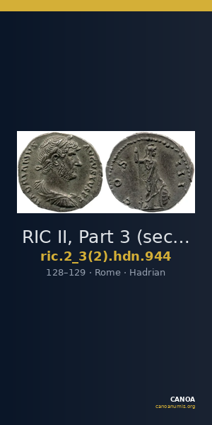 RIC II, Part 3 (second edition) Hadrian 944 — CANOA
