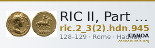 RIC II, Part 3 (second edition) Hadrian 945 — CANOA