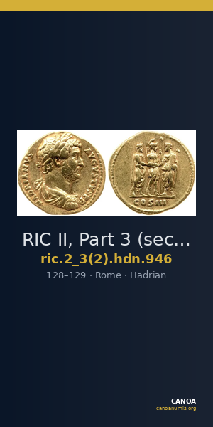 RIC II, Part 3 (second edition) Hadrian 946 — CANOA