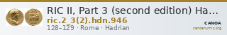 RIC II, Part 3 (second edition) Hadrian 946 — CANOA