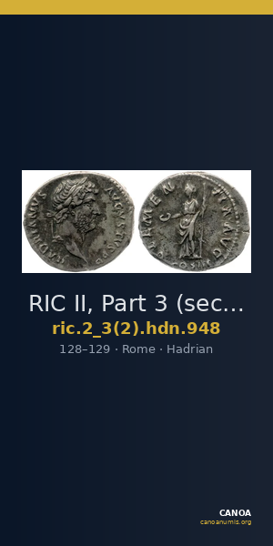 RIC II, Part 3 (second edition) Hadrian 948 — CANOA