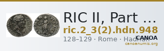 RIC II, Part 3 (second edition) Hadrian 948 — CANOA