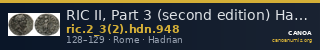 RIC II, Part 3 (second edition) Hadrian 948 — CANOA