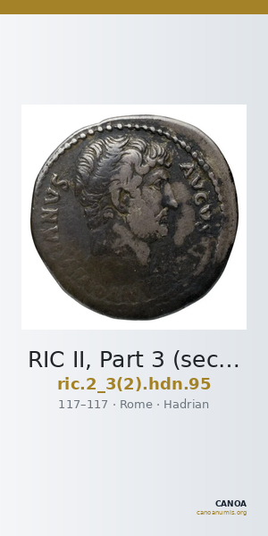 RIC II, Part 3 (second edition) Hadrian 95 — CANOA