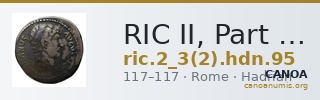 RIC II, Part 3 (second edition) Hadrian 95 — CANOA