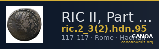 RIC II, Part 3 (second edition) Hadrian 95 — CANOA