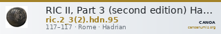 RIC II, Part 3 (second edition) Hadrian 95 — CANOA