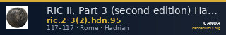 RIC II, Part 3 (second edition) Hadrian 95 — CANOA