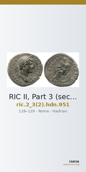 RIC II, Part 3 (second edition) Hadrian 951 — CANOA