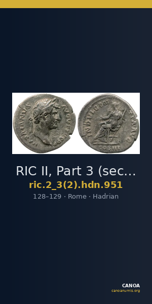 RIC II, Part 3 (second edition) Hadrian 951 — CANOA
