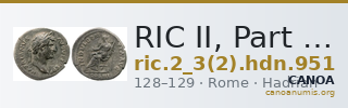 RIC II, Part 3 (second edition) Hadrian 951 — CANOA