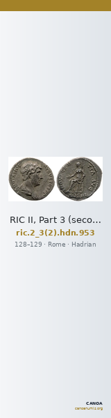 RIC II, Part 3 (second edition) Hadrian 953 — CANOA