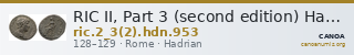 RIC II, Part 3 (second edition) Hadrian 953 — CANOA