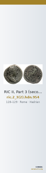 RIC II, Part 3 (second edition) Hadrian 954 — CANOA