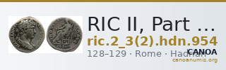 RIC II, Part 3 (second edition) Hadrian 954 — CANOA