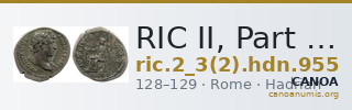 RIC II, Part 3 (second edition) Hadrian 955 — CANOA