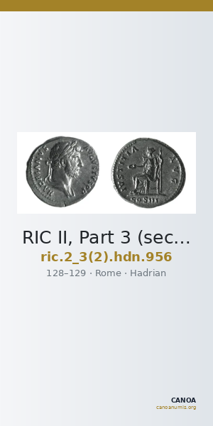 RIC II, Part 3 (second edition) Hadrian 956 — CANOA