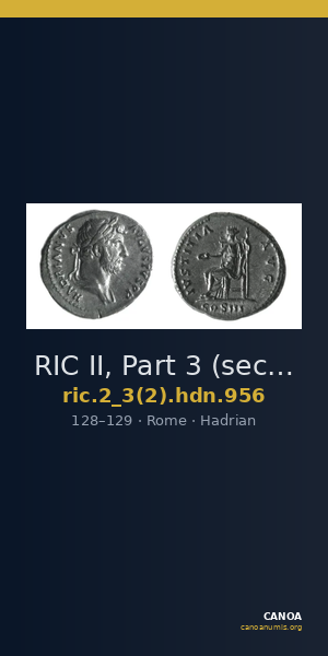 RIC II, Part 3 (second edition) Hadrian 956 — CANOA