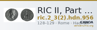 RIC II, Part 3 (second edition) Hadrian 956 — CANOA