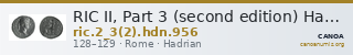 RIC II, Part 3 (second edition) Hadrian 956 — CANOA